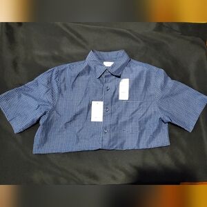 NWT Croft and Barrow Men's Dress Shirt Blue Size Sm Short Sleeve